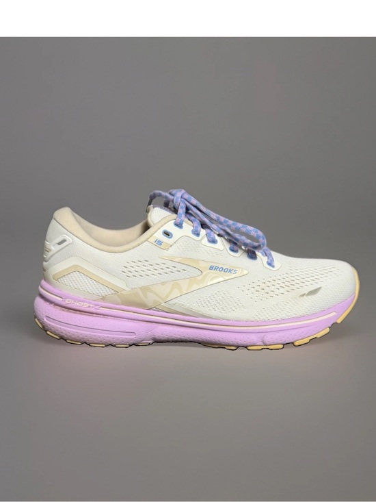 Brooks Shoes - Brooks Ghost 15 Women's Sneakers 1203801B166 White/Parchment/Lavender Size 9B